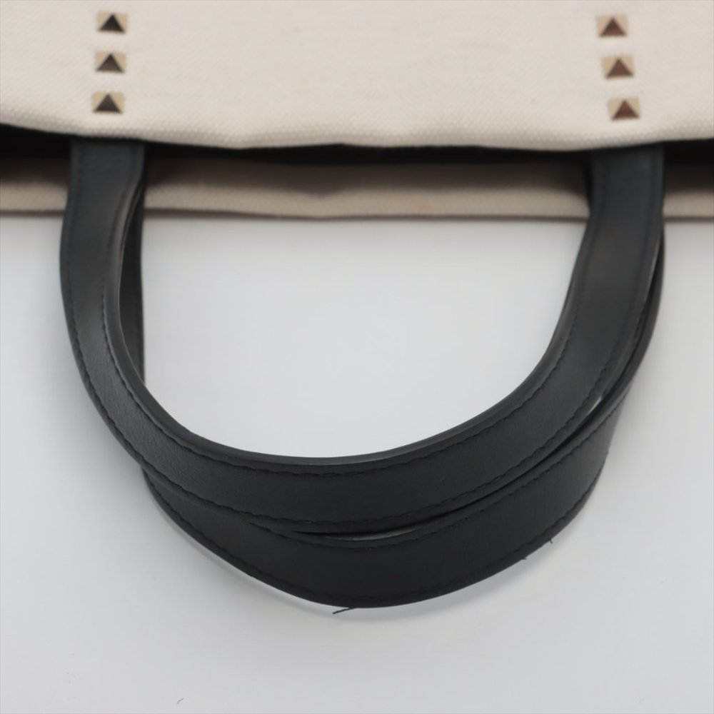Sold out ❌Valentino Garavani VLTN Canvas & leather 2 way tote bag black x beige - Picture 5 of 12